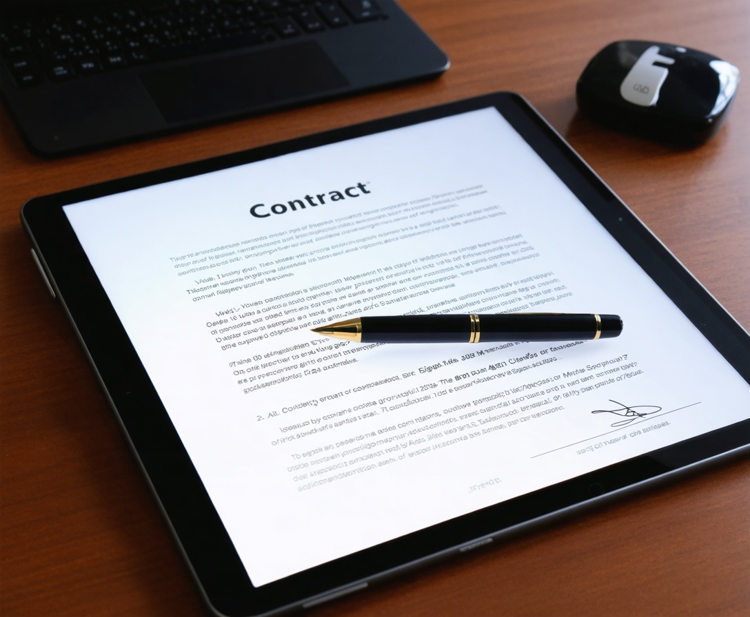 Юридические документы и планшет
